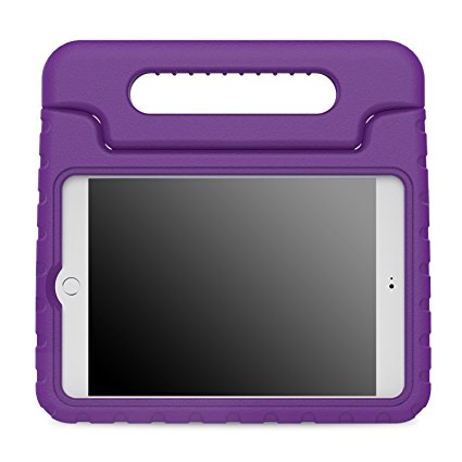 MoKo iPad Mini 4 Case - Kids Shock Proof Convertible Handle Light Weight Super Protective Stand Cover Case for Apple iPad Mini 4 2015 Tablet, PURPLE