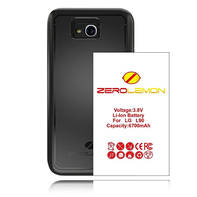 [180 Days Warranty] ZeroLemon LG Optimus L90 6700mAh Extended Battery   Free Black Extended TPU Full Edge Protection Case , - World's Highest LG Optimus L90 Capacity Battery with World's Only TPU Back Cover Combo Case.