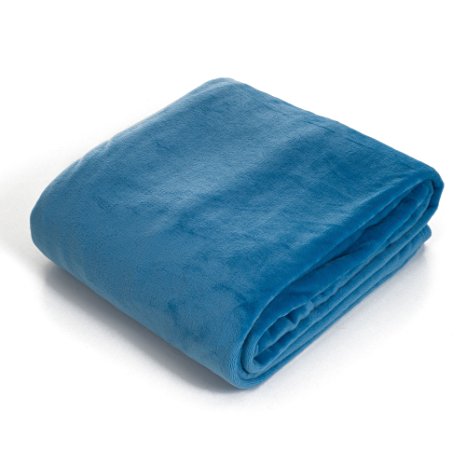 Lavish Home Super Soft Flannel Blanket, King, Blue