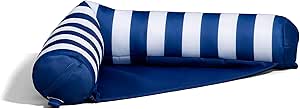 Big Joe Noodle Sling No Inflation Needed Pool Seat with Armrests, Americana Nautical Stripe Double Sided Mesh, Quick Draining Fabric, 3 feet