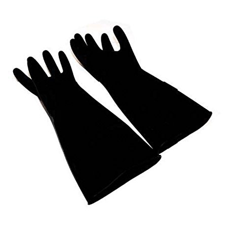 Winco NLG-1018 Natural Latex Gloves, 10-Inch by 18-Inch, Black