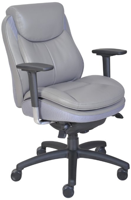 Serta 45460 Smart Layers Commercial Series-400 Task Puresoft Faux Leather Task Chair, Grey