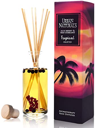 Urban Naturals Acai Berries & Red Currant Home Fragrance Oil Reed Diffuser Sticks Set | Fresh Blend of Tropical Acai Berries & Tart Red Currants | Great Home Scent for Fall & Winter | Vegan