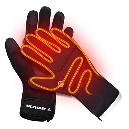 Heated Gloves Electric Hand Warmer with Rechargeable Powered Li-ion Battery up to 6 Hours, Snow Winter Warm for Outdoor Cycling, Motorcycle, Hiking, Snowboarding, Battery for Men and Women