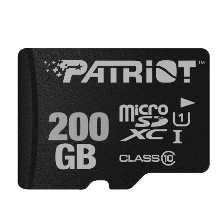 Patriot LX Series 200GB High Speed Micro SDXC Class 10 UHS-I Transfer Speeds For Action Cameras, Phones, Tablets, and PCs