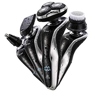 4 in 1 Electric Razor Shavers for Men Portable UBS Rechargeable Travel Wireless Beard Nose Trimmer Kit Wet Dry Facial Rotary Shaver Cordless Waterproof Best Gift Set