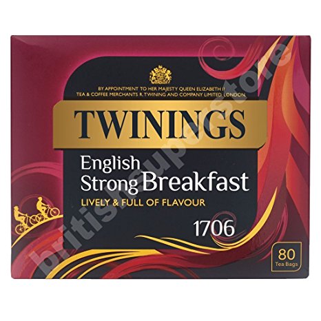 Twinings 1706 Strong Breakfast , Strong & Traditional Uk, 80 Tea Bags
