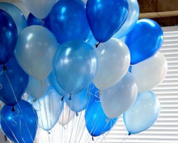 Ballons-party Balloons-children's Party-large Balloons-size:15'' White&blue&light Blue Balloons 100pcs/pack- 30 Day Money-back Guarantee!