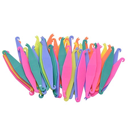 Wecando Dental Elastic Rubber Bands Placers for Braces Disposable Plastic Orthodontic Elastic Placers Multi-color (50PCS)