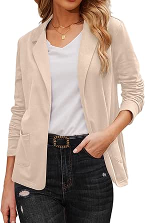 Zeagoo Womens Casual Work Office Blazer Open Front Long Sleeve Cardigan Jacket