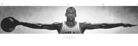 Michael Jordan Poster ~ Wings ~ "No bird soars too high if he soars with his own wings" ~ 21x62