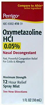 Perrigo 12 Hour Original Nasal Spray 1 Fl Oz. Qty 4 Pack Compare to Afrin