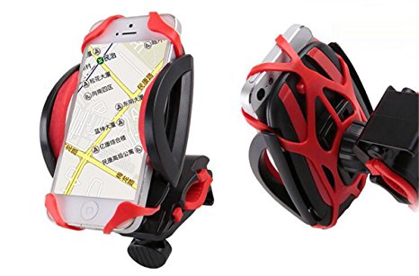 Adjustable Swivel Universal Bike Phone Mount Holder. Bicycle Handlebar (& Motorcycle) Cell Phone Cradle Adjustable to Fit Any Smart Phone (Iphone, Galaxy, Nokia, Motorola...gps Navigation Devices)