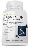 Magnesium Glycinate 400mg from IntraNaturals - 120 Tablets 100 Pure and Non-Buffered for Maximum Bioavailability and Absorption - NO Laxative Effect - NON-GMO and Made in USA - IntraNaturals Lifetime Guarantee