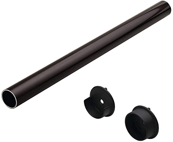 Hafele Closet Rod Round - with End Supports, Synergy Collection (Dark Oil Rubbed Bronze, 23 3/4")