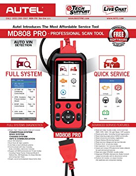 Autel MaxiDiag MD808 Pro Professional Automotive OBD2 Scanner (Combination of MaxiCheck Pro and MD802) Multifunctional Scan Tool