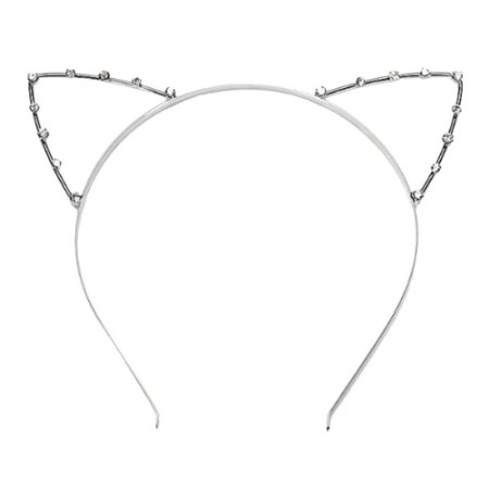 Pixnor Crystal Shape In Cat Ears Child Adult Hair Bands Silver