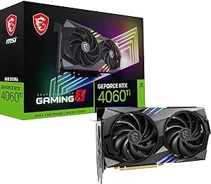 MSI GeForce RTX 4060 Ti Gaming X 8G Graphics Card - RTX 4060 Ti GPU, 8GB GDDR6 (18Gbps/128-bit), PCIe 4.0 - Twin FROZR 9 (2 x TORX Fan 5.0), RGB - HDMI 2.1, DisplayPort 1.4a