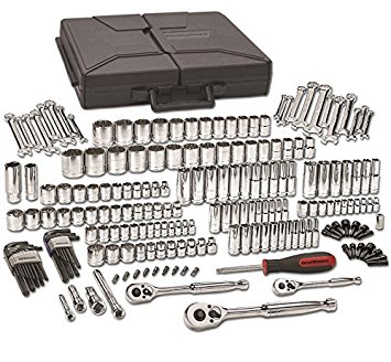 GearWrench 80933 216 Piece 1/4", 3/8", and 1/2" Drive 6 and 12 Point SAE/Metric Mechanics Tool Set