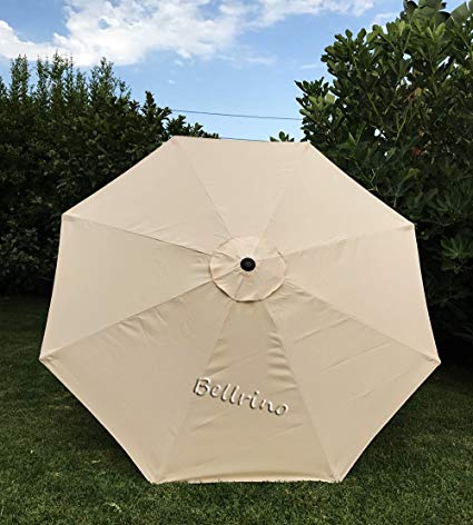 BELLRINO DECOR Replacement Taupe Strong and Thick Umbrella Canopy for 9ft 8 Ribs Taupe (Canopy Only) (BEIGE-98)