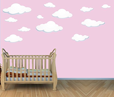 Large Cloud Wall Decals, Cloud Wall Stickers for Nursery