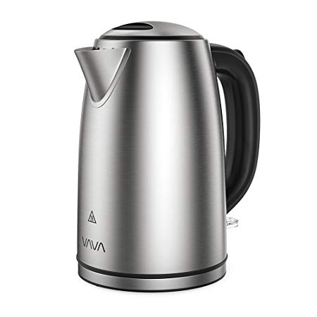 VAVA VA-EE010 Electric Stainless Steel Tea Kettles with British Strix Control Water Boiler with Auto Shut-Off, Boil Dry Protection, 1.7L