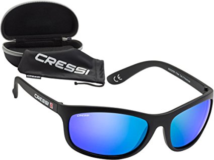 Cressi Rocker, Sunglasses Sport Mens, Lenses  Polarized 100% Anti-UV, with Hard Case