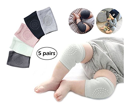 5 Pair Baby Knee Pads, Crawling Anti-Slip Knee for Unisex Baby Toddlers