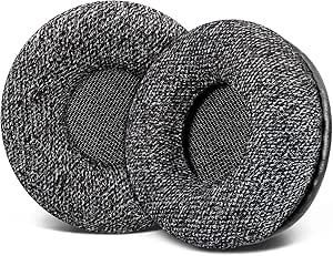 SOULWIT 50mm Linen Ear Pads Cushions Replacement for Plantronics HW111N/HW251N/HW261NC/HW510/HW520, H251N/H261N/H351N/H361N, Earpads for Savi W410/W420/W710/W720, Audio 310/345/478/487/626/628 - Grey