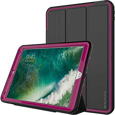 TECHGEAR D-FENCE Case fits Apple iPad Air 3 2019, iPad Pro 10.5", Shockproof Tough Rugged Protective Armour Smart Case with Detachable Screen Cover/Stand - Kids Schools Builders Workman Case, Rose
