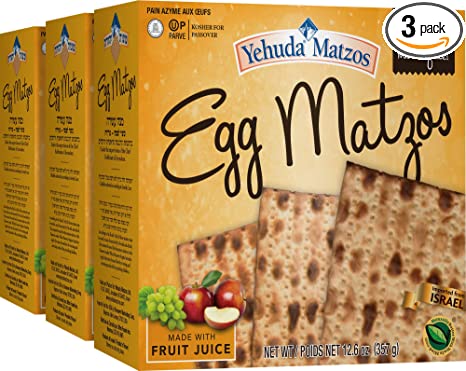Yehuda Egg Matzo, 12.6oz (3 Pack), Kosher for Passover
