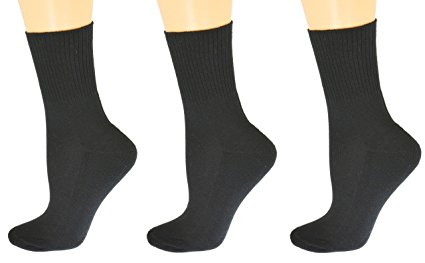 Sierra Socks Diabetic Arthritic Women Ankle Cushioned Sole Smooth Toe 3 Pair Pack