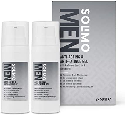 Amazon Brand - Solimo Men Anti-Ageing & Anti-Fatigue Gel, Pack of 2 x 50ml