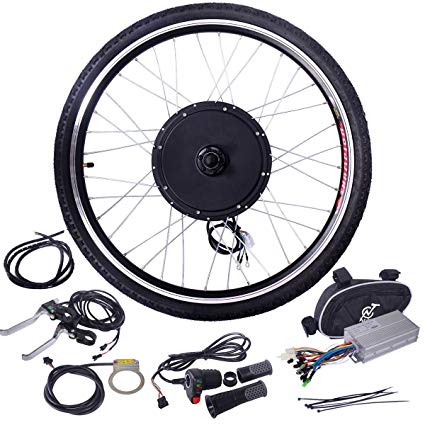 JAXPETY 48V 1000W Electric Bicycle Cycle E Bike 26" Front/Rear Wheel Ebike Hub Motor Conversion Kit Hub Motor Wheel