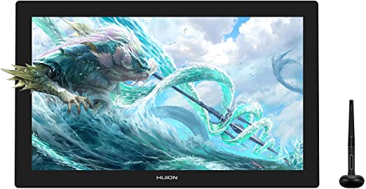 HUION Kamvas Pro 24 Graphics Drawing Tablet Monitor, 4K UHD 23.8 Inch Pen Display with 8192 Levels Battery-free Stylus, Mini KeyDial and 140%sRGB - Compatible with Windows & Mac & Android