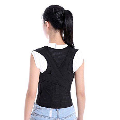 Posture Corrector and Back Support Brace RayCue Adjustable Breathable Back Shoulder Support belt (M)