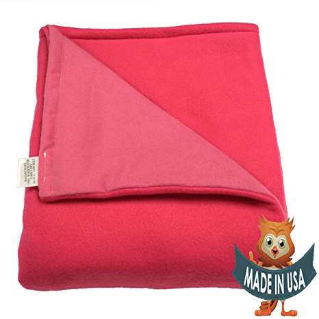 Child Small Weighted Blanket by Sensory Goods 5lb Medium Pressure - Hot Pink - Fleece/Flannel (30'' x 48'')