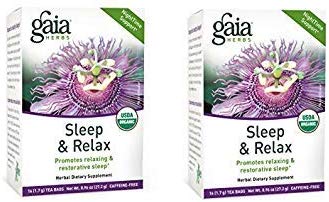 Gaia Herbs Sleep and Relax Herbal Tea Bags, 16 Count (2-Boxes)