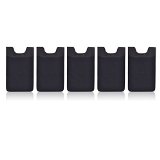 Cosmos Pack of 5 Black Color of Adhesive Simidcredit Card Pocket Pouch Sleeve Holder for Iphonegalaxy Sandroidblackberrywindows Smartphones