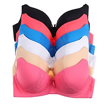 W L INTIMATES Bra for Women Push up Underwire Bras Smoothing Or Lace Everyday Bra Assort B-DD Cup