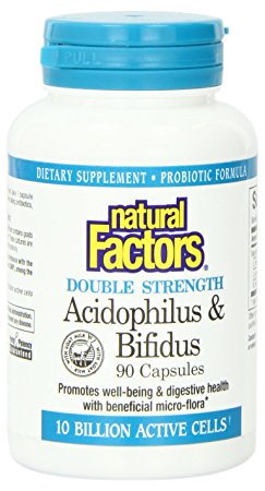 Natural Factors Acidophilus and Bifidus Double Strength Capsules, 90-Count