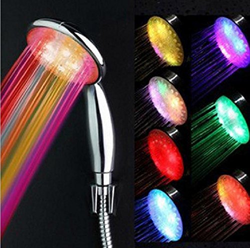 Glamorway 7 Colors LED Changing Shower Head Temperature Sensing Shower Nozzle Automatic Control Sprinkler