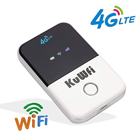 4G Pocket WiFi Router LTE Wireless Unlocked Travel Partner Modem with SIM Card Slot Support LTE FDD B1/B3/B5 Work with AT&T and U.S. Cellular 4G