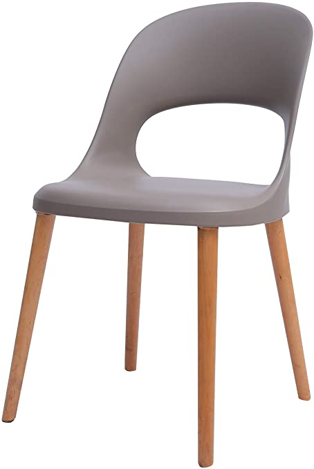 Amazon Brand - Rivet Henrik Modern Open-Back Plastic Dining Chair, 18.5"W, Mild Gray