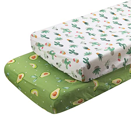 ALVABABY Changing Pad Covers 2pack 100% Organic Cotton Soft and Light Baby Cradle Mattress for Boys and Girls 2TWCZ11