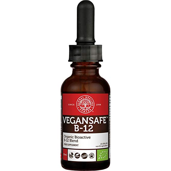 Global Healing Center VeganSafe B12 Organic Methylcobalamin and Adenosylcobalamin Blend, 30 ml