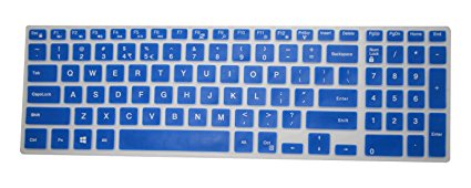 PcProfessional Blue Ultra Thin Silicone Gel Keyboard Cover for Dell Inspiron 15 5000 series 15.6" Laptop with Application Kit (Please Compare Keyboard Layout and Model)