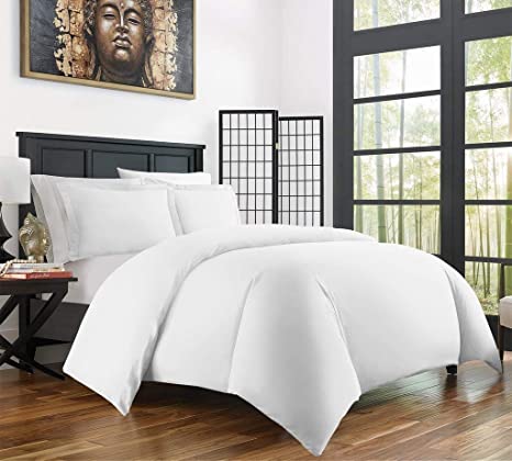 Mayfair Linen Premium King Duvet Cover Set 100% Egyptian Cotton 800 Thread Count with Zipper & Corner Ties Luxurious Hotel Collection - White (Includes Duvet Cover and 2 Shams)