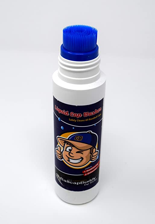 BallcapBuddy Liquid Soap with Soft Scrub Brush - Gentle Hat Washer Cap and Shoe Cleaning Soap for The Dishwasher or Hand Washing - Safely Cleans All Your Caps Visors and Shoes
