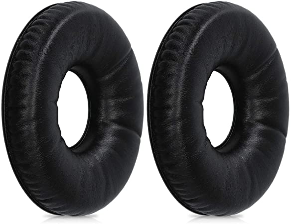 kwmobile 2X Earpads Compatible with AKG K121 /K121S /K141/ K142 MK II HD - PU Leather Replacement Ear Pads for Headphones - Black
